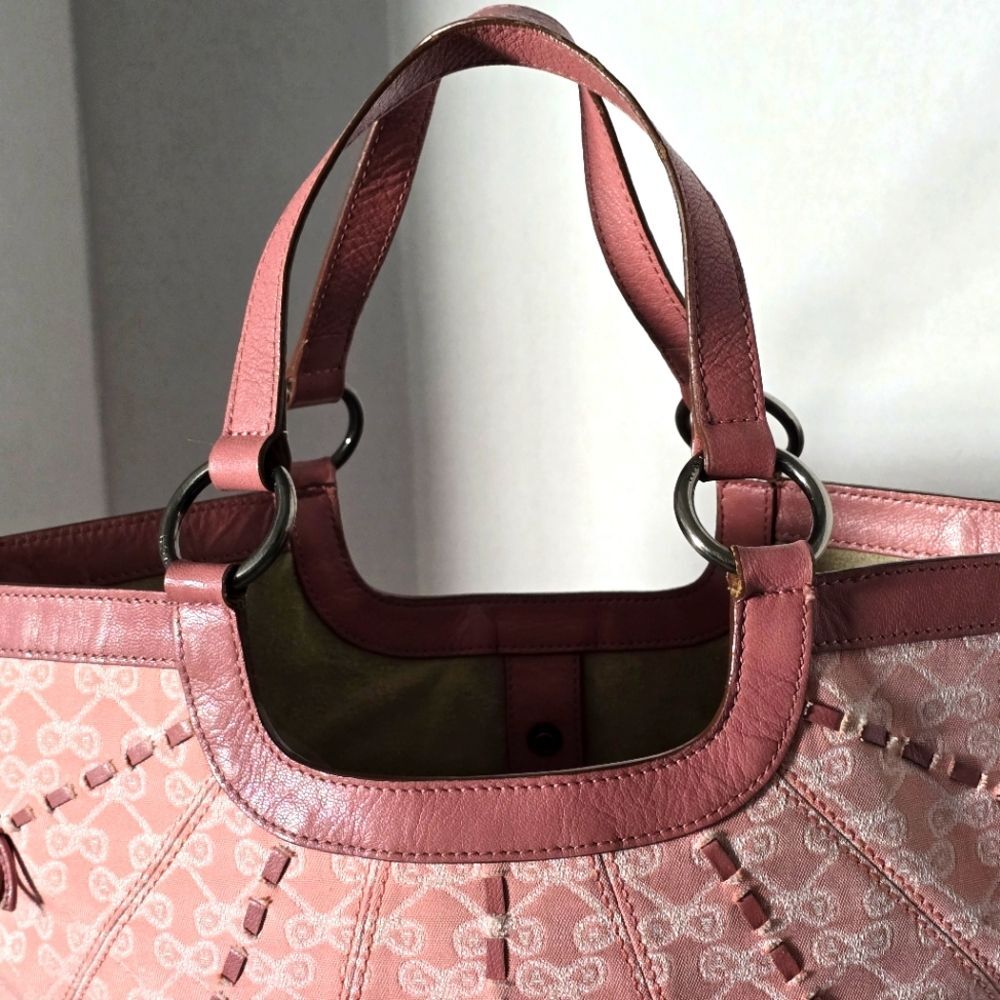 Anya Hindmarch Pink Bow Canvas and Leather Tote Bag - Picture 3 of 16